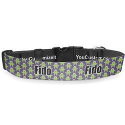 Astronaut, Aliens & Argyle Deluxe Dog Collar - Large (13" to 21") (Personalized)