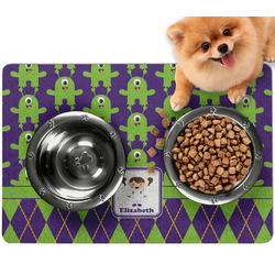 Astronaut, Aliens & Argyle Dog Food Mat - Small w/ Name or Text