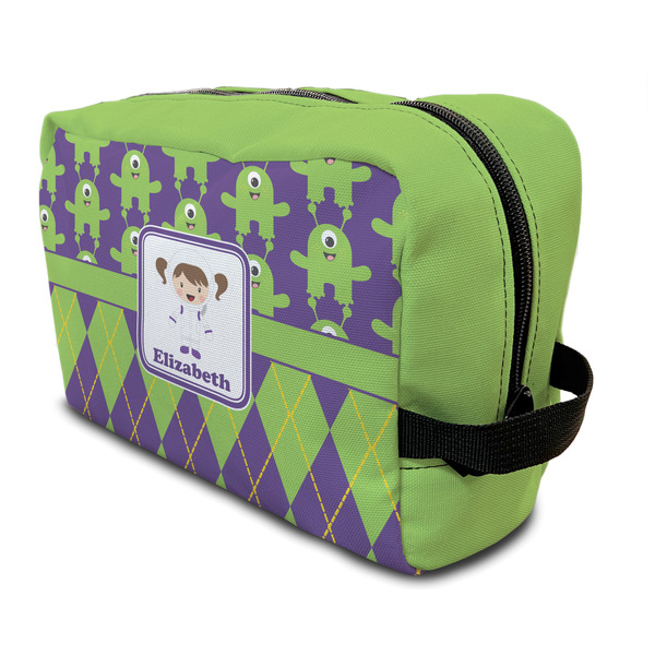 Custom Astronaut, Aliens & Argyle Toiletry Bag / Dopp Kit (Personalized)
