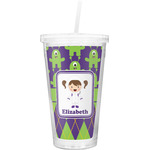 Astronaut, Aliens & Argyle Double Wall Tumbler with Straw (Personalized)