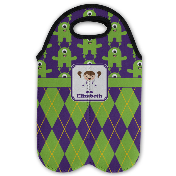 Astronaut, Aliens & Argyle Double Wine Tote - Flat (new)