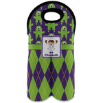 Astronaut, Aliens & Argyle Wine Tote Bag (2 Bottles) (Personalized)