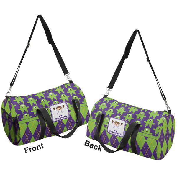 Astronaut, Aliens & Argyle Duffle bag small front and back sides