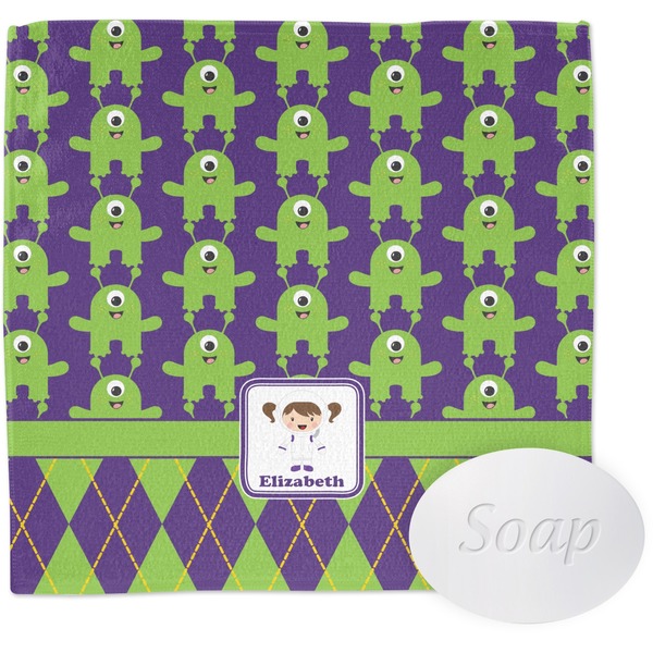 Custom Astronaut, Aliens & Argyle Washcloth (Personalized)