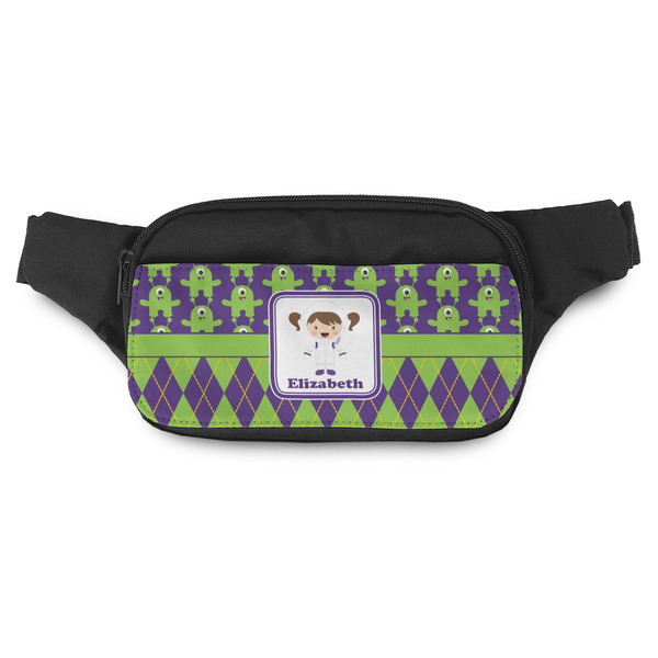 Custom Astronaut, Aliens & Argyle Fanny Pack - Modern Style (Personalized)