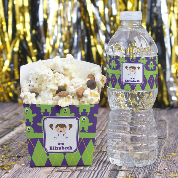 Astronaut, Aliens & Argyle French Fry Favor Box - w/ Water Bottle