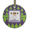 Astronaut, Aliens & Argyle Flat Glass Ornament - Round w/ Name or Text
