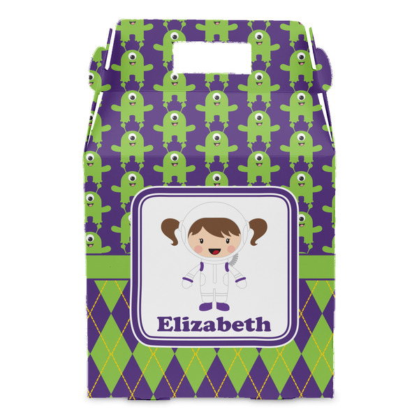 Astronaut, Aliens & Argyle Gable Favor Box - Front