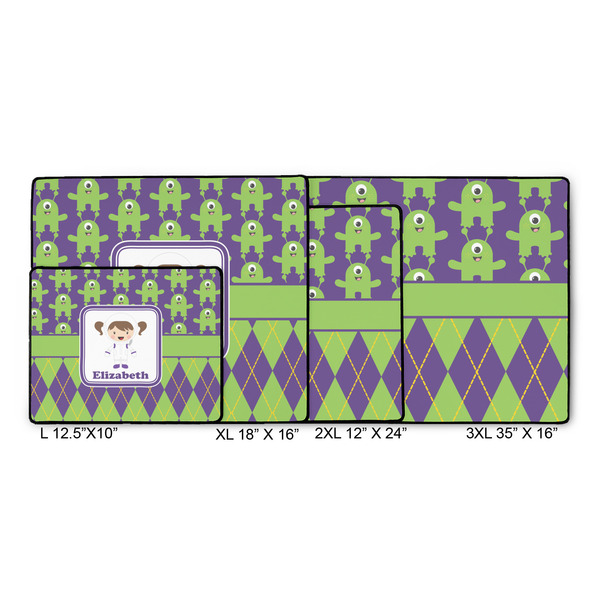 Astronaut, Aliens & Argyle Gaming Mats - SIZE CHART