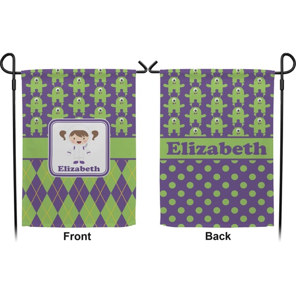 Astronaut, Aliens & Argyle Garden Flag - Double Sided Front and Back