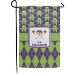 Astronaut, Aliens & Argyle Small Garden Flag - Double Sided w/ Name or Text