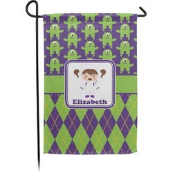 Astronaut, Aliens & Argyle Small Garden Flag - Double Sided w/ Name or Text