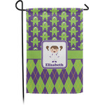 Astronaut, Aliens & Argyle Small Garden Flag - Single Sided w/ Name or Text