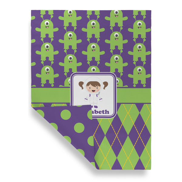 Astronaut, Aliens & Argyle Garden Flags - Large - Double Sided - FRONT FOLDED