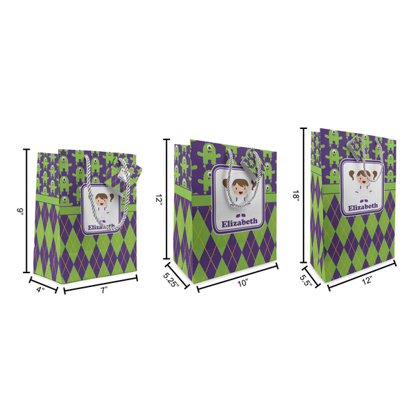 Astronaut, Aliens & Argyle Gift Bags - All Sizes - Dimensions