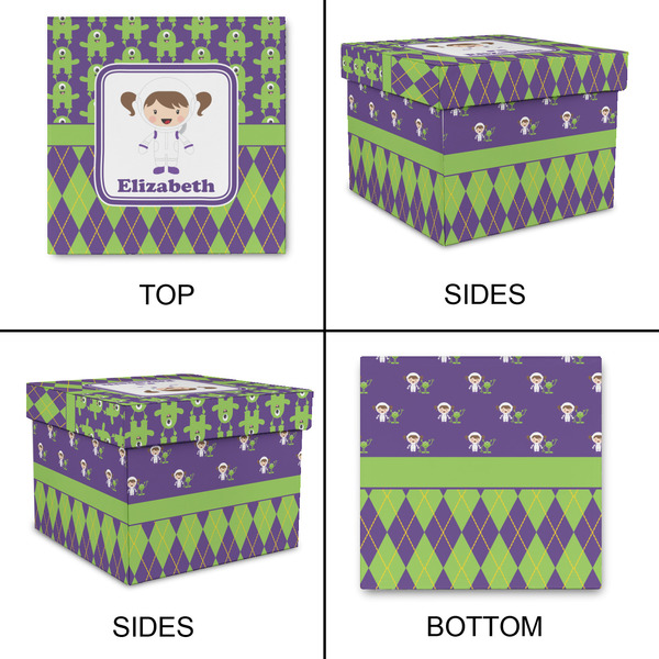 Astronaut, Aliens & Argyle Gift Boxes with Lid - Canvas Wrapped - Large - Approval
