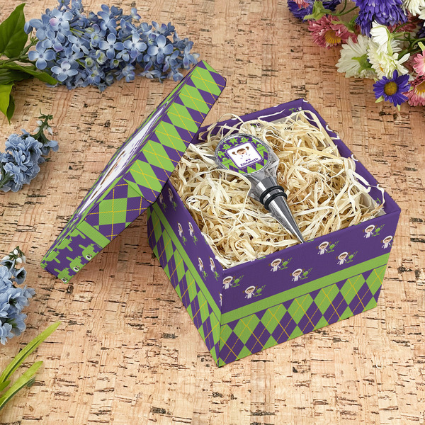 Astronaut, Aliens & Argyle Gift Boxes with Lid - Canvas Wrapped - Medium - In Context