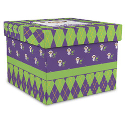 Astronaut, Aliens & Argyle Gift Box with Lid - Canvas Wrapped - X-Large (Personalized)