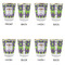 Astronaut, Aliens & Argyle Glass Shot Glass - with gold rim - Set of 4 - APPROVAL