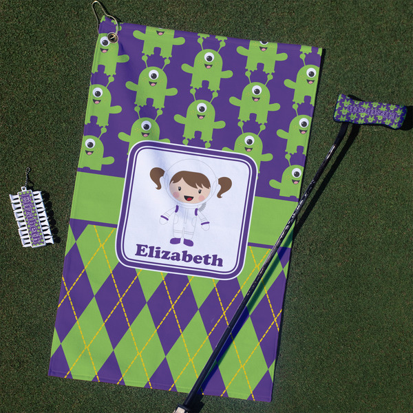 Custom Astronaut, Aliens & Argyle Golf Towel Gift Set (Personalized)