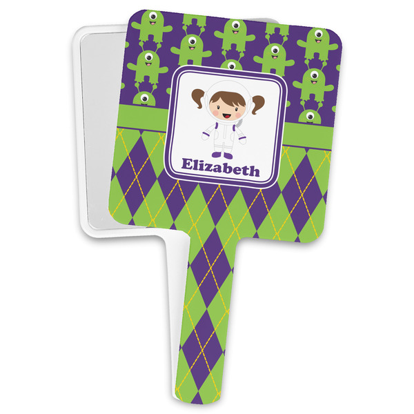 Custom Astronaut, Aliens & Argyle Hand Mirror (Personalized)
