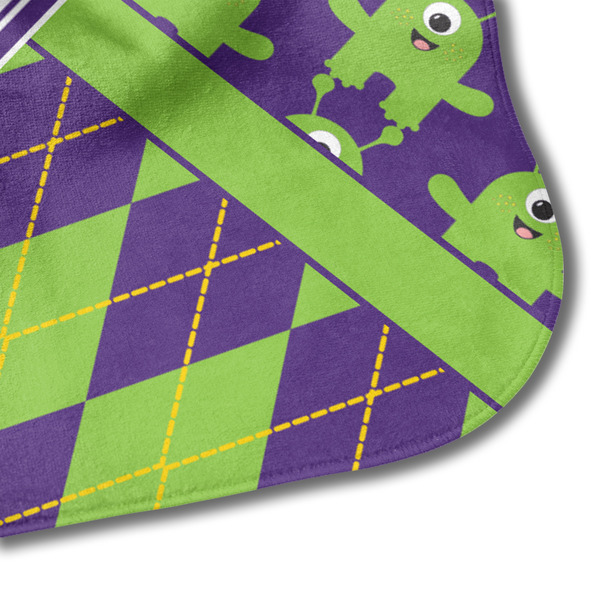 Astronaut, Aliens & Argyle Hooded Baby Towel- Detail Corner