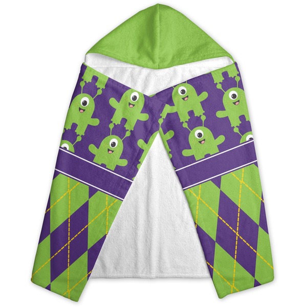 Astronaut, Aliens & Argyle Hooded Towel - Folded