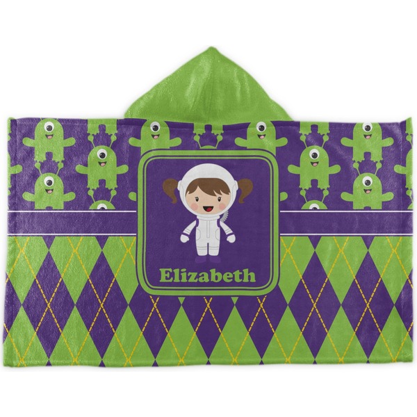 Custom Astronaut, Aliens & Argyle Kids Hooded Towel (Personalized)