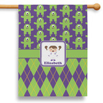 Astronaut, Aliens & Argyle 28" House Flag - Single Sided (Personalized)