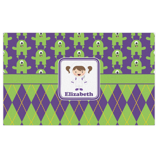 Astronaut, Aliens & Argyle Indoor / Outdoor Rug - 3'x5' - Front Flat