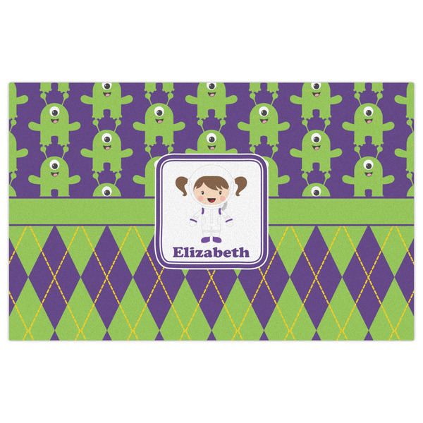 Astronaut, Aliens & Argyle Indoor / Outdoor Rug - 5'x8' - Front Flat