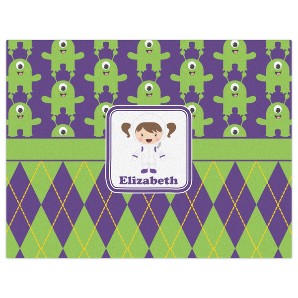 Astronaut, Aliens & Argyle Indoor / Outdoor Rug - 6'x8' - Front Flat