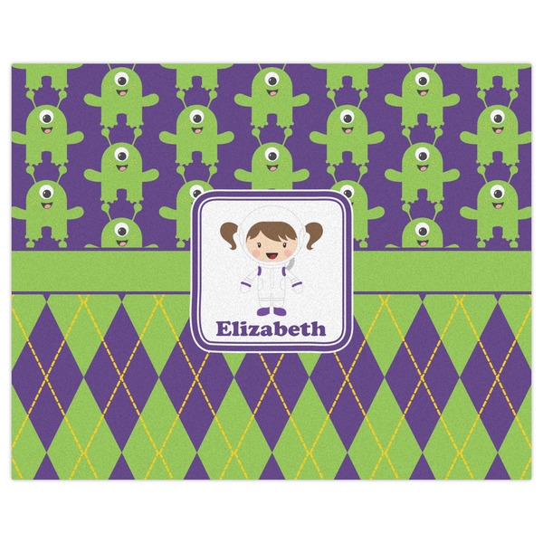 Astronaut, Aliens & Argyle Indoor / Outdoor Rug - 8'x10' - Front Flat