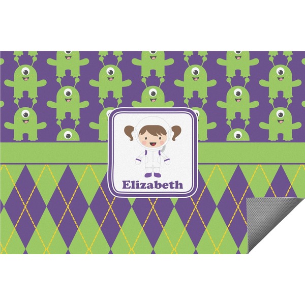 Custom Astronaut, Aliens & Argyle Indoor / Outdoor Rug - 5'x8' (Personalized)