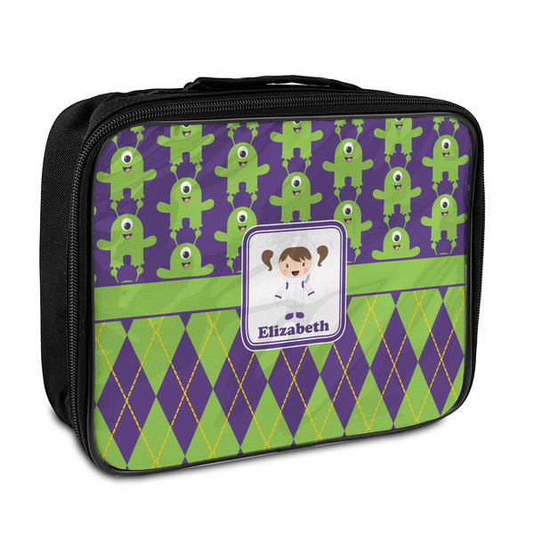 Custom Astronaut, Aliens & Argyle Insulated Lunch Bag (Personalized)