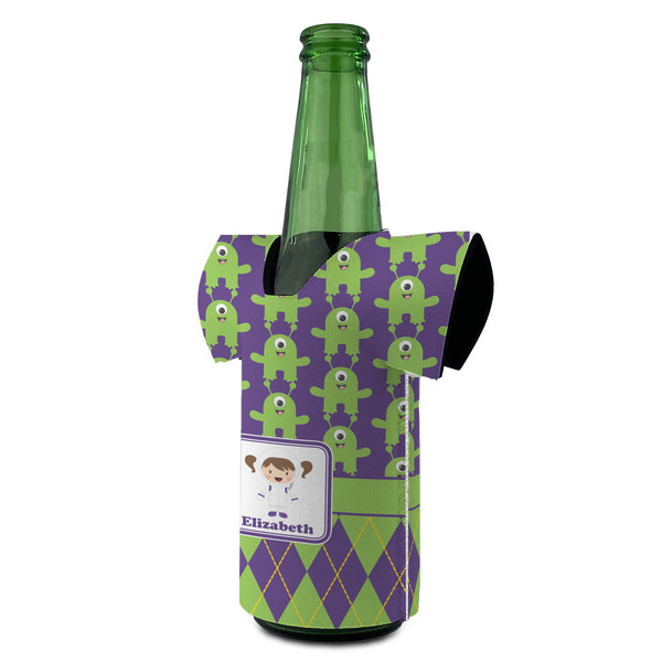 Astronaut, Aliens & Argyle Jersey Bottle Cooler - ANGLE (on bottle)