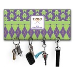 Astronaut, Aliens & Argyle Key Hanger w/ 4 Hooks w/ Graphics and Text