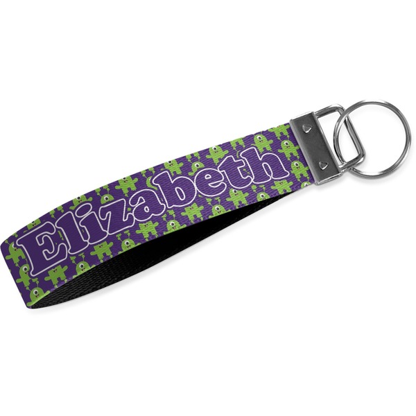 Custom Astronaut, Aliens & Argyle Wristlet Webbing Keychain Fob (Personalized)