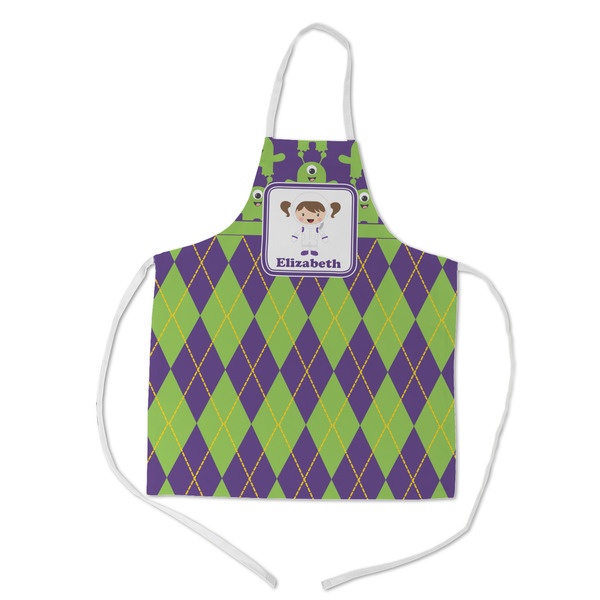Custom Astronaut, Aliens & Argyle Kid's Apron - Medium (Personalized)