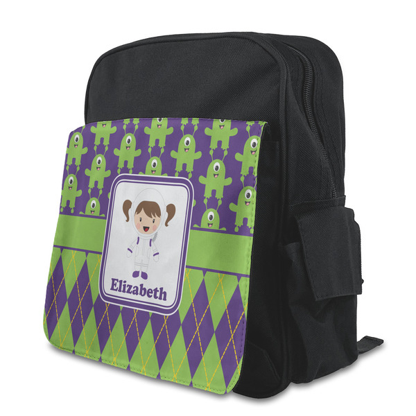 Custom Astronaut, Aliens & Argyle Preschool Backpack (Personalized)