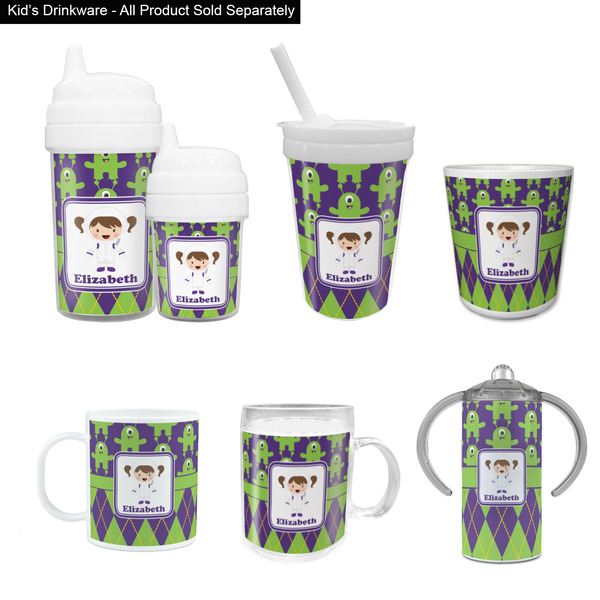 Astronaut, Aliens & Argyle Kid's Drinkware - Customized & Personalized