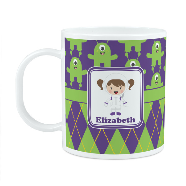 Custom Astronaut, Aliens & Argyle Plastic Kids Mug (Personalized)