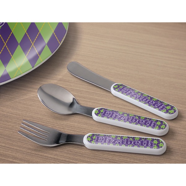 Astronaut, Aliens & Argyle Kids Flatware w/ Plate