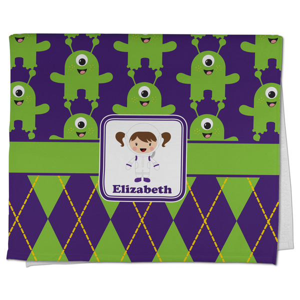Custom Astronaut, Aliens & Argyle Kitchen Towel - Poly Cotton w/ Name or Text