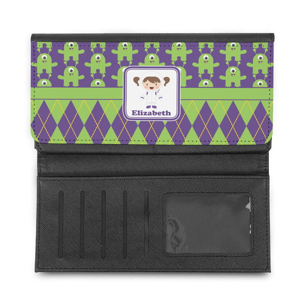 Astronaut, Aliens & Argyle Ladies Wallet - Half Way Open