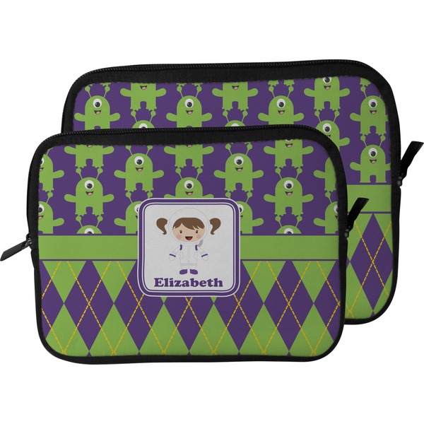 Astronaut, Aliens & Argyle Laptop Sleeve (Size Comparison)