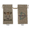 Astronaut, Aliens & Argyle Large Burlap Gift Bag - Front & Back (Personalized)