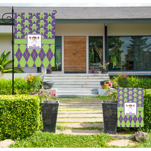 Astronaut, Aliens & Argyle Large Garden Flag - LIFESTYLE