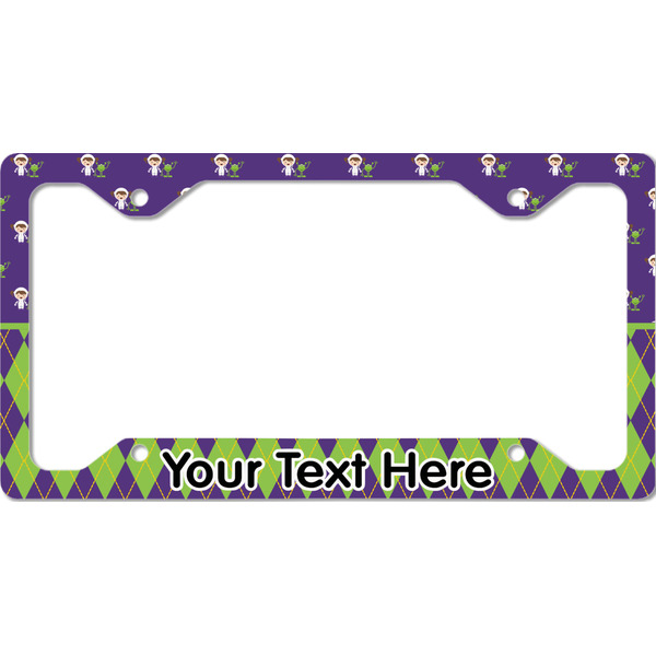 Custom Astronaut, Aliens & Argyle License Plate Frame - Style C (Personalized)