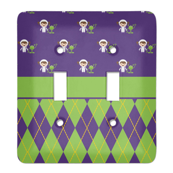 Custom Astronaut, Aliens & Argyle Light Switch Cover (2 Toggle Plate)